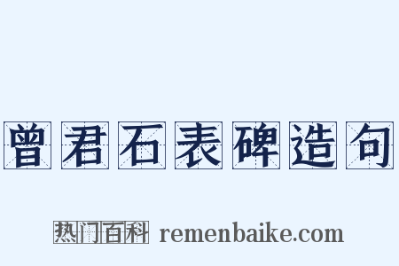 曾君石表碑造句是什么意思的图片